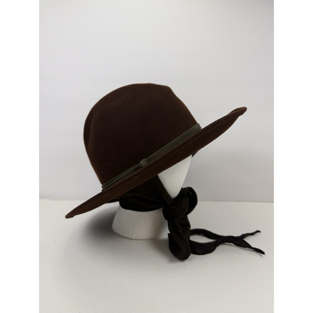 Doeskin 100% Felt Wool Ladies Hat Geo.W.Bollman & Co. Inc With Drapes Brown